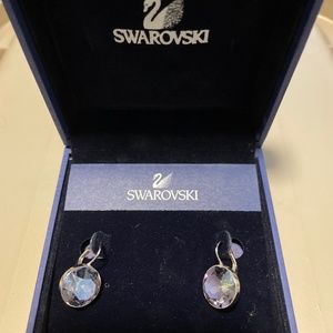 Swarovski purple drop earrings